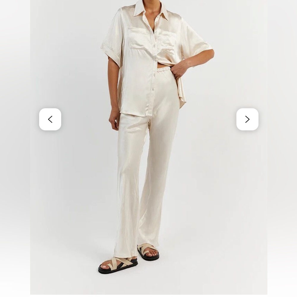 DISSH Cream Wide Leg Pants